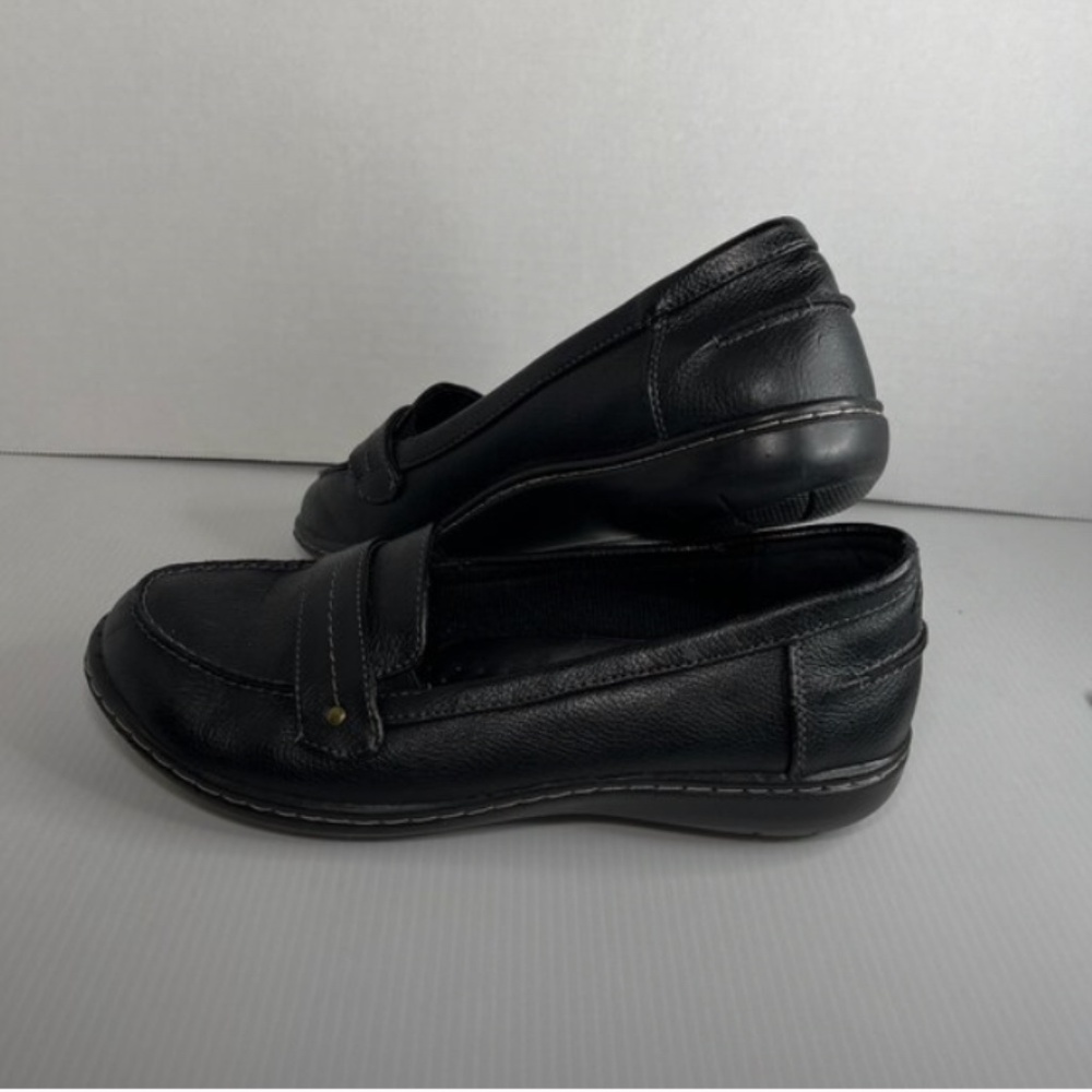 Judith Womens Shoe 9 Ballerina Like Slip On Loafer Black Faux Leather